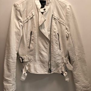White faux leather jacket